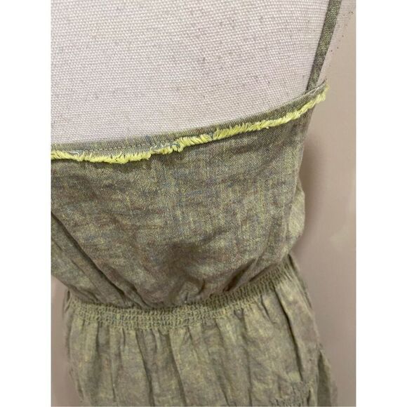 Urban Outfitters Ella Linen Dropped-Waist Midi Dress Size M - Picture 7 of 10